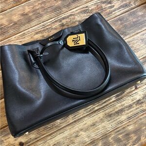 Black Leather Tote Bag